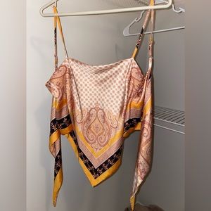 Cloud Ten silk tank. Open back. Ties in the back.